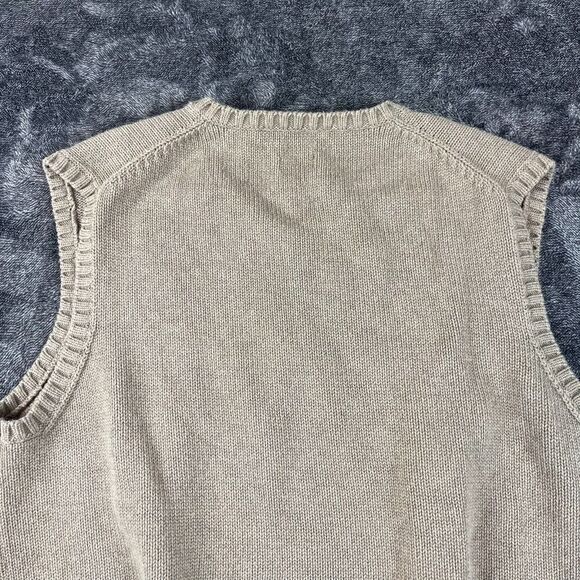 Vtg Polo Ralph Lauren Brown Knitted V-Neck Sweater Vest Men's L Pony Golf Cotton - Picture 8 of 10